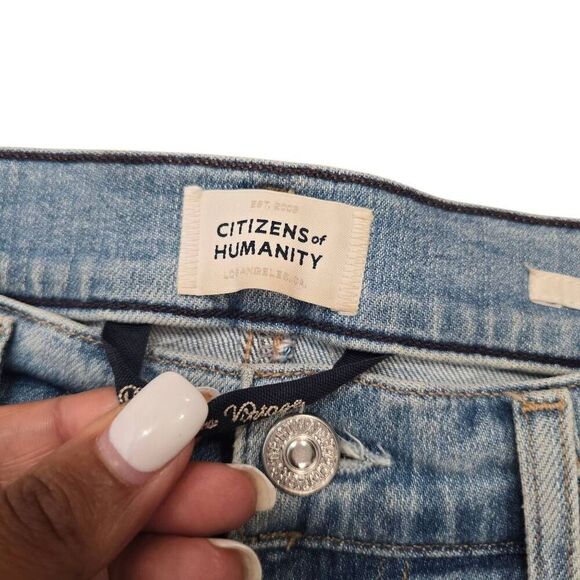 Citizens of Humanity Isola Cropped Bootcut Jeans Women's 27 Blue Denim Stretch - Picture 4 of 8